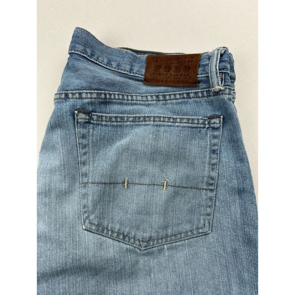 Polo Ralph Lauren Jeans Classic 867 Mens 35x30 Distressed‎ Medium Wash
